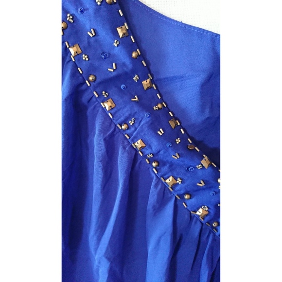 Flowing Blue Rampage Beaded Batwing Sleeve Blouse - Picture 3 of 7